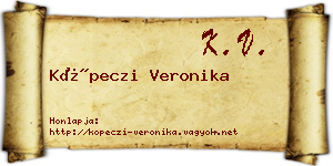 Köpeczi Veronika névjegykártya